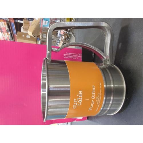 Our table flour sifter Stainless Steel Triple Mesh Flour Sifter, 3 Cup | Sift Flour & Dry Ingredients for Baking | Manual Squeeze | Dishwasher Safe