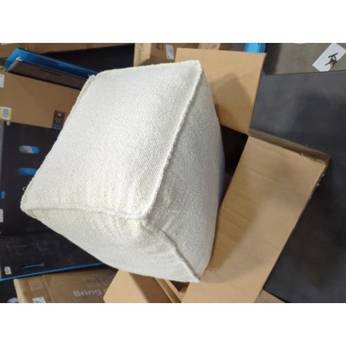 ZICOTO Beautiful Boucle Pouf Ottoman and Foot Rest - Elevate Your Living Room Decor with Lightweight Comfort and Charm - A Round Modern Foam Filled Foot Stool Perfect to Rest Your Feet