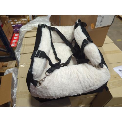 Milk and Soda Small Dog Car Seat Bed for Small Dogs Under 20 LBS with 2-Sided Pillow, Side Pockets, Built-in Leash, Machine Washable Cover (Black, Small)