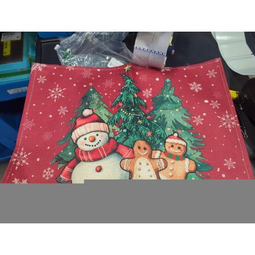XCHI Winter Red Snowman Gingerbread Man Christmas Tree Xmas Placemats Set of 4 Table Mats for Party Home Kitchen Dining Table Decorations 12x18 Inch
