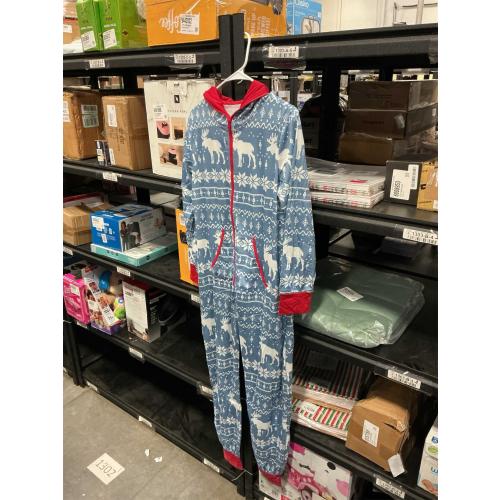 L ECDAHICC Women‘s Cozy Christmas Adult Onesies Hooded Pajamas Sleepwear Unisex Holiday One Piece Jumpsuit