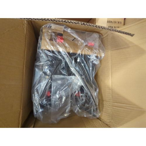 Double Folding Rollator Walker for Seniors - Lightweight Aluminum Frame with 300 lb Capacity, 8 All-Terrain Wheels, 6-Level Adjustable Height Rolling Walker with Travel Bag - Blue