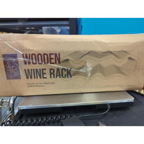 Gusto Nostro Wood Wine Rack, 7 Bottle, 2 Tier Wooden Countertop Free Standing Shelf - Bottle Holder Stand for Home Bar Tabletop, Cabinet Inserts, Kitchen, Wine Cellar Storage (Acacia)