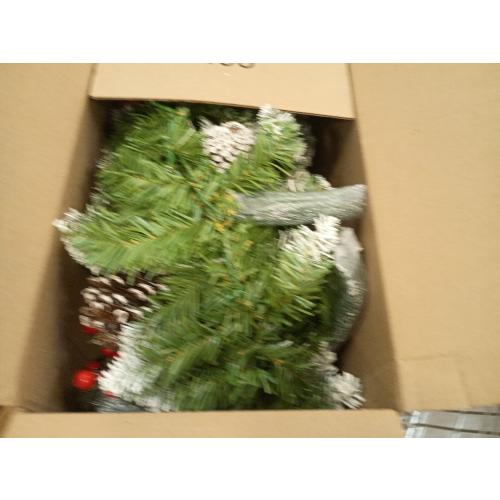 National Tree Company 18 in Pre-Lit Frosted Berry Artificial Christmas Urn Filler, Christmas Decoration with Pinecones, 35 Clear LED Lights, 175 Tips, Timer, Tripod Stake, Green