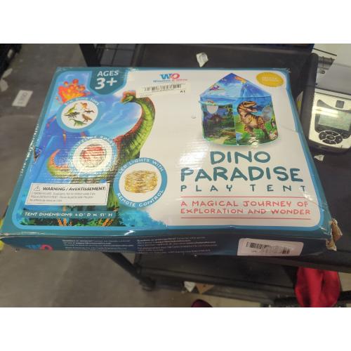 Color Blue  Missing toys W&O Dino Paradise Play Tent with Roar Button, Dinosaur Toys and LED Lights - Epic Pop Up Tent for Boys & Girls - Perfect for Indoor & Outdoor Adventures