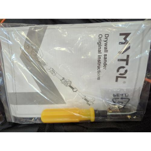 Black Electric Drywall Sander with Vacuum Dust Collection, Variable Speed, LED Light, Foldable Handle, Sanding Discs & Grids