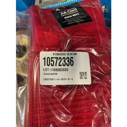 All-Clad Silicone Oven Mitts: Heat Resistant up to 500 Degrees - 100% Cotton & Silicone, 14x7 Oven Mitt for Kitchen and Barbeque, 2-Pack, Chili