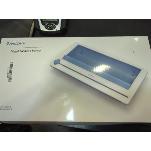 Blue and White RANCOVY Vinyl Roll Holder with Trimmer for Cricut Maker 3 and Cricut Explore 3, Perfect for Clean Precise Cuts of Smart Vinyls and Heat Transfer Vinyl Iron On