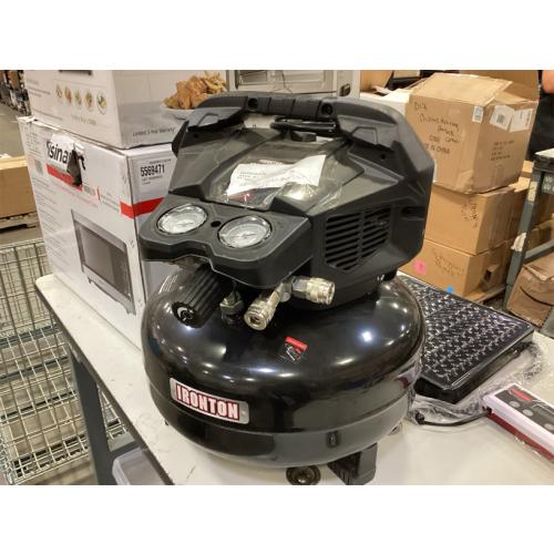 Ironton Oil-Free Pancake Compressor, 1.6 HP, 6-Gallon, 2.6/3.6 CFM