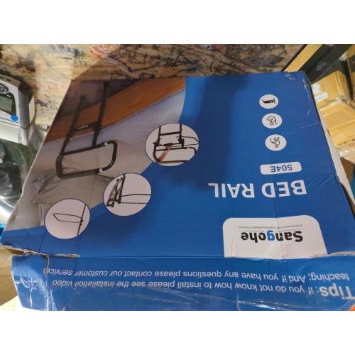 Sangohe Bed Rail for Elderly, Bed Assist Grab Bar Handle with Storage Pocket, Safety Bed Rails for Elderly Adults Getting in & Out of Bed at Home and Dorm - Fit King, Queen, Full, Twin
