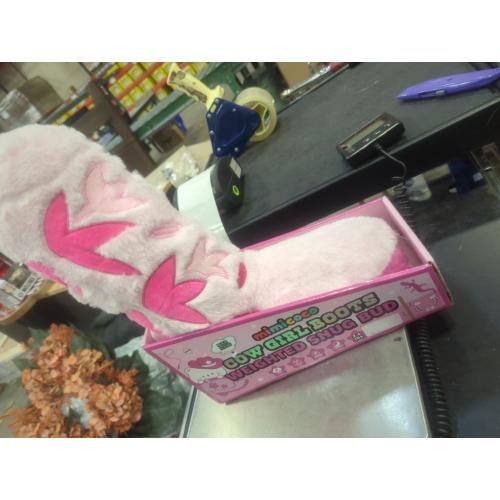 Snug Bud Cowgirl Boot Pink Plush Weighted