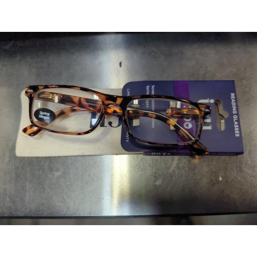 ICU Eyewear Plastic Rectangle with Metal Studs and Case  3.00