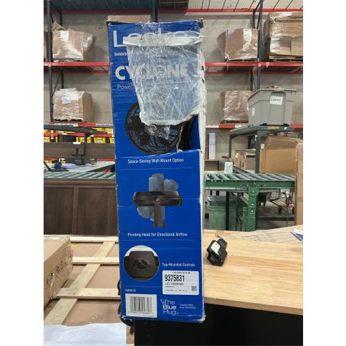 Lasko 20 in. 3 Speeds Cyclone Floor Fan in Black with 90 Degrees Tilt Adjustment, Built-In Carry Handle, Wall Mountable