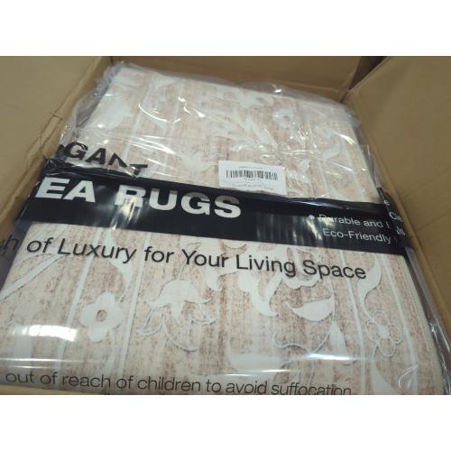 Size 8x10 Color White Area Rugs for Living Room, Stain Resistant Washable Rugs for Dining Room, Kitchen, Floral Vintage Non-Slip Thin Large Beige Rug