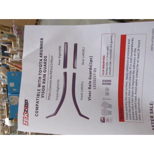 Black 4pc Visor Rain Guards Compatible with 2025 Toyota 4Runner Front and Rear in-Channel Window Visors Wind Deflectors Weather Shield for 4Runner 4PCS Accessories