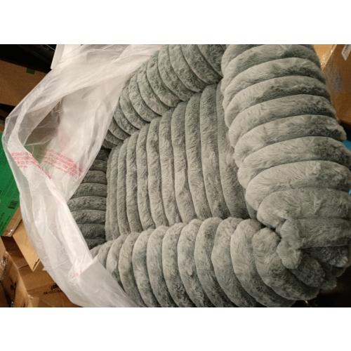 FURTIME Dog Bed for Small Dogs, Washable Orthopedic Dog Bed with Removable Cover, Rectangle Soft Calming Sleeping Puppy Bed Durable Pet Cuddler with Anti-Slip Bottom, Grey, S (20x19x6)