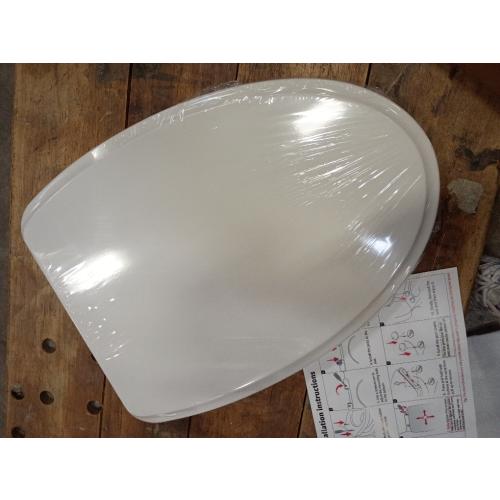 SS114 Toilet Seat Replacement Compatible with TOTO, Elongated Soft Close | Toilet Seat for SS154/SS204/SS214/SS224, Transitional Heavy Duty Oval Toilet Seats, 2-Pack Toilet Bolts and Nuts, White