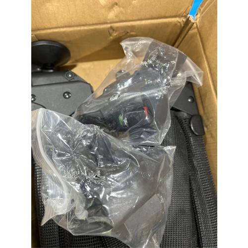 No Drill Baby Gate for Stairs No Bottom Bar, 34-55” Punch Free Dog Gate with Large Walk Thru Door, Mesh Dog Gate for The House, Swing & Dual Openings, No Drilling Pet Gates for Doorways, Black