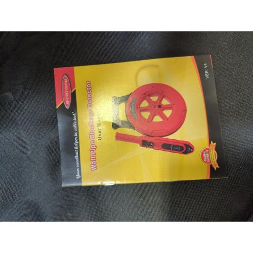 Red 100Ft Pipe Locator Underground Pipe Blockage Detector Locators Water Pipe Wall Scanner,Water Pipe Locator Pipeline Underground Diagnostic,Blocking Clogging Scanner for Concrete PVC Water Pipes 100ft