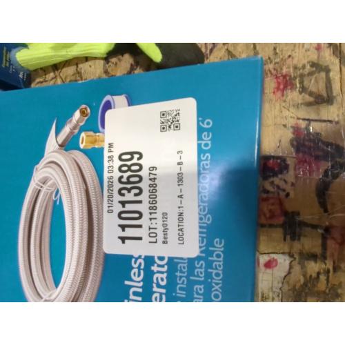 Smart Choice - Stainless-Steel Refrigerator Waterline Kit Required for Hook-Up - Silver