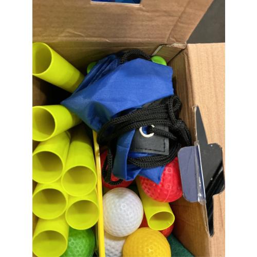 Toddler Golf Set for Boys Girls 3-6, Retractable Kids Golf Clubs with Cornhole Board & Putting Mat, Outdoor Indoor Sports Training Toy for Birthday Gifts