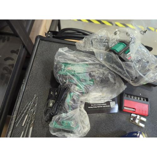 KIMO 20V Cordless Drill Set with 2 Packs 2.0Ah Battery, Max 350 In-lb Torque, 1350 RPM, 3/8 Keyless Chuck, 18 2 Clutch Setting, 18pcs Accessories, Power Drill for Drilling Wood Bricks Walls Metal