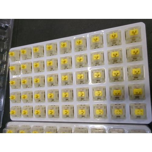 Yellow GATERON Milky Yellow Pro Switches Pre-lubed 5 Pin Linear Keyboard Switches for MX Mechanical Keyboard (90 Pcs, Yellow)