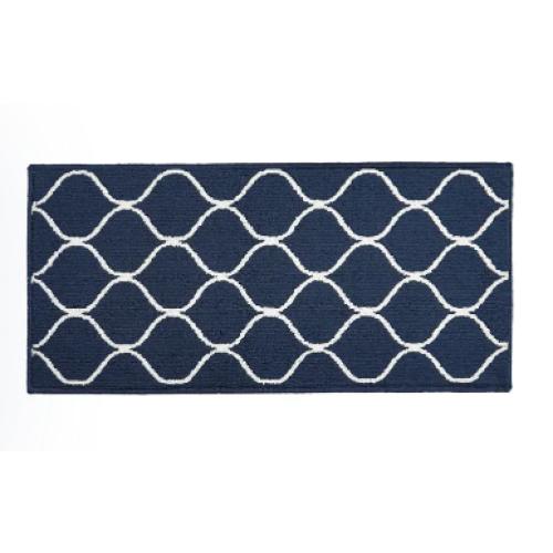 Simple Trellis Kitchen Floor Mats Blue and White Medium