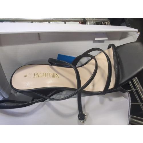 Size 9 Color Black DREAM PAIRS Women's Heels Chunky Block Strappy Square Open Toe Ankle Buckle Heeled Sandals Wedding Party Dress Shoes Indie