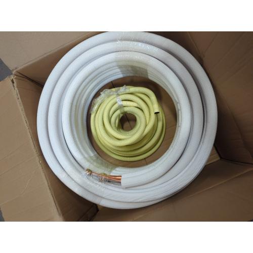 50 Ft Air Conditioning Copper Tubing Pipe Extension, 1/4 1/2 3/8 PE Thickened for Mini Split AC and Heating Equipment Insulated Coil Line HVAC Refrigerant with Nuts (1/4 & 1/2* 3/8 PE WITH NUTS)