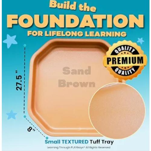 Textured Tuff Tray 27.5” Small [White] Sensory Play Tray for Kids, Toddler Sensory Bin for Sand and Water Play, Montessori Sand Tray