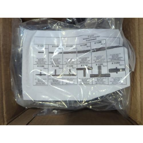 Ucreative Silicone Vacuum Hose Kit 6PCS 5FT Tubing (1/8 to 3/8)   113PCS Nylon Connectors High Performance Automotive Replacement (Black)