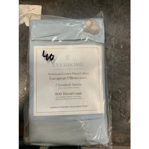 Everhome PimaCott Sateen 800-Thread-Count Standard Pillowcases in Skyway (Set of 2)
