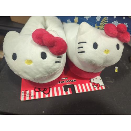 Size 13-1 XS Color White and Red Hello Kitty slippers