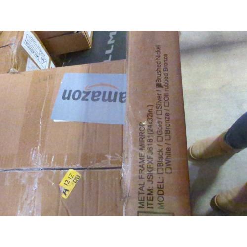 TETOTE Brushed Nickel Mirror for Bathroom Sink 24 x 32 Beveled Frame Brushed Nickel Vanity Rectangle Mirror for Bathroom Wall, Modern Farmhouse, Tempered Glass, Shatterproof, Stronger Frame