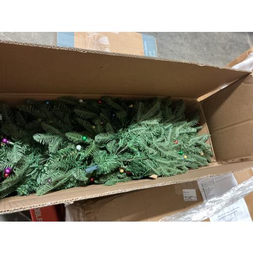 Prelit Christmas Tree 6ft, Artificial Christmas Tree with Lights, 210 Multicolor Lights and Foldable Metal Stand, ETL,PE & PVC Mixed Layered Aspen Fir Green Xmas Tree for Holiday Home Decororation