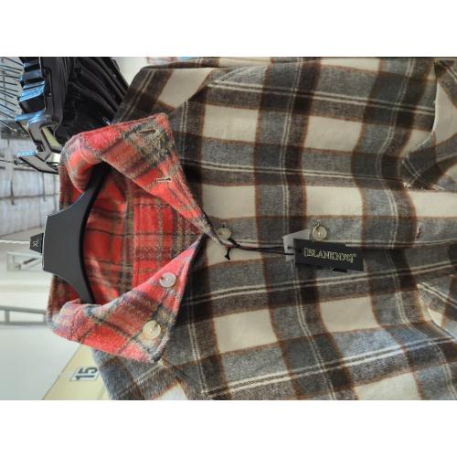 BlankNYC  Women Fall Flannel Plaid Shacket Jacket Oversized Button Down Long Shirt Jacket
