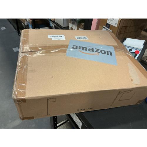 Ambimall 60 Floor Lamps for Living Room with 3 Color Temperatures, Standing Lamp Tall with Adjustable Linen Shade, Tall Lamps for Living Room Bedroom Office Classroom Dorm Room(9W Bulb Included)