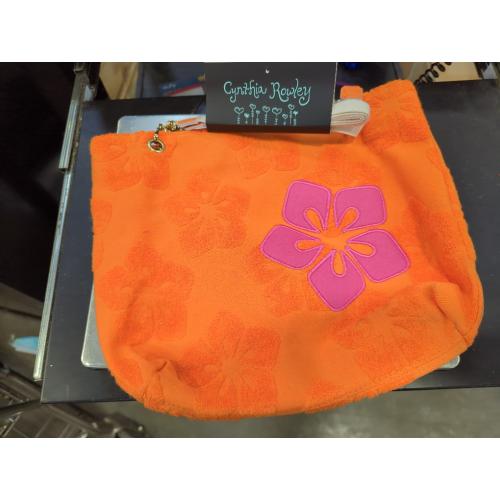 Cynthia Rowley Orange Purse With Pink Flower