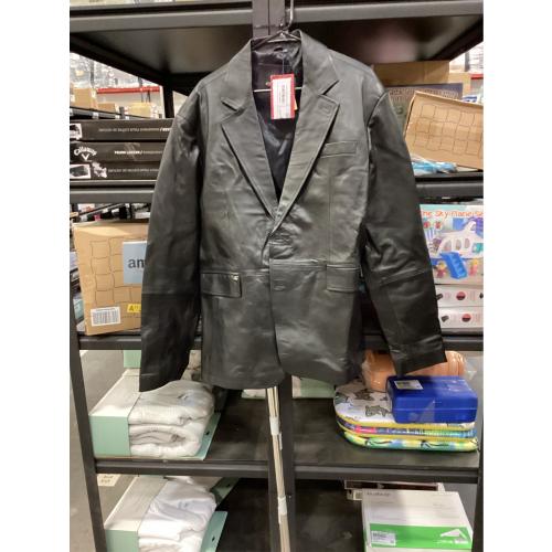 2-Button Premium Leather Blazer for Men - Notched Lapel Casual Coat Style Lambskin Leather Jacket Men XXL