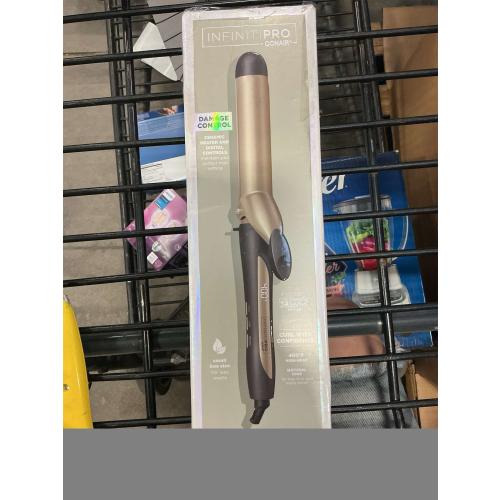 INFINITI PRO CONAIR Tourmaline Ceramic 1¼ Inch Curling Iron, 1¼-Inch Barrel Digital Hair Curler, Produces Loose Curls, 5 Heat Settings, For Use on Medium and Long Hair, Dark Grey