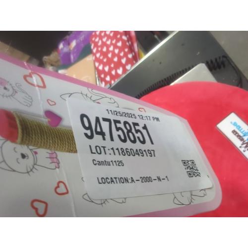 Whisker and Mittens Red Cat Scratching Post with Pink Heart Toy