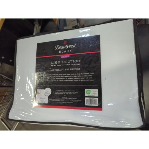 Beautyrest White Cal King Liquid Cotton 400 Thread Count Sheet Set