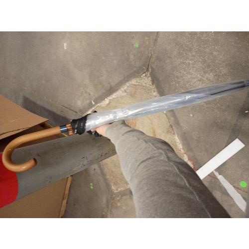 SoulRain 48 Clear Bubble Umbrella – Large Transparent Umbrella for Rain, Windproof & Automatic Open, Wedding Umbrellas for Women & Men, Vintage Stick Cane with Wooden Handle(Clear)