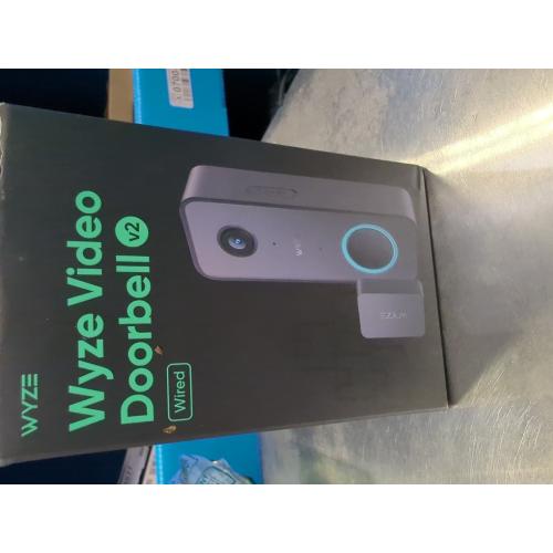 WYZE Wired Doorbell Camera v2(existing doorbell Wiring Required), 2K Security Video Doorbell, Color Night Vision, 2-Way Audio, Package Monitor, Works with Alexa & Google Assistant. Free Expert Setup