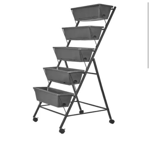 Black Vertical Elevated Raised Garden Bed