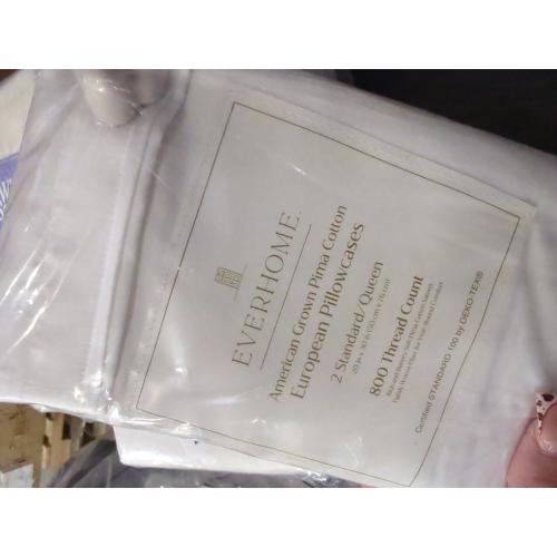 Everhome PimaCott Sateen 800-Thread-Count Standard Pillowcases in White (Set of 2)