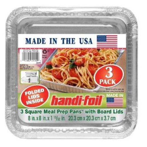 Set of 6 Stock Handi Foil Square Meal Prep pan