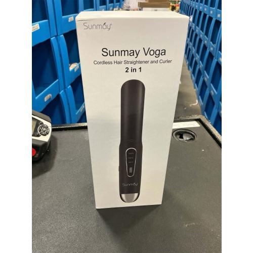 SUNMAY Cordless Hair Straightener, 0.85 Inch Titanium Portable Hair Straightener for Travel, Cordless Mini Flat Iron Hair Straighteners and Curlers 2 in 1, Dual Voltage, On-The-Go & 20S Fast Heat Up