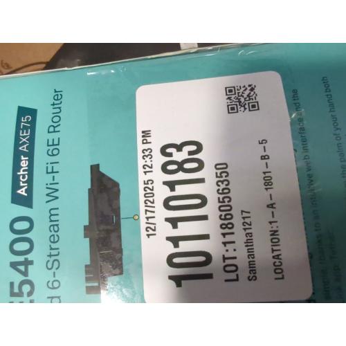 TP-Link AXE5400 Tri-Band WiFi 6E Router (Archer AXE75)- Gigabit Wireless Internet Router, ax Router for Gaming, VPN Router, OneMesh, WPA3